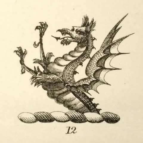 Demi Dragon with  wings trade price crest engraving