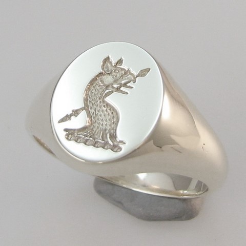 Trade silver crest engraved signet rings