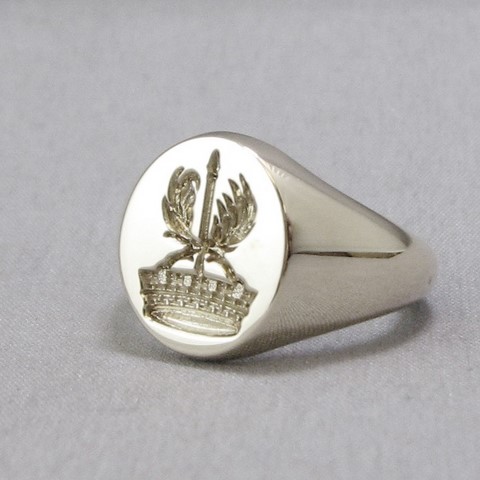 trade price silver crest engraved signet rings