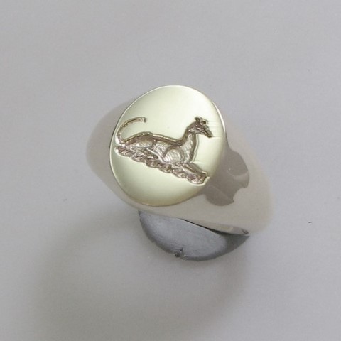 greyhound crest trade price signet ring