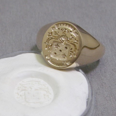 Coat Of Arms seal engraved signet ring